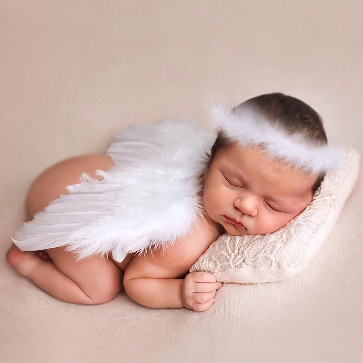 Baby Clothing Gifts - New Handmade Flower Headband Angel Feather