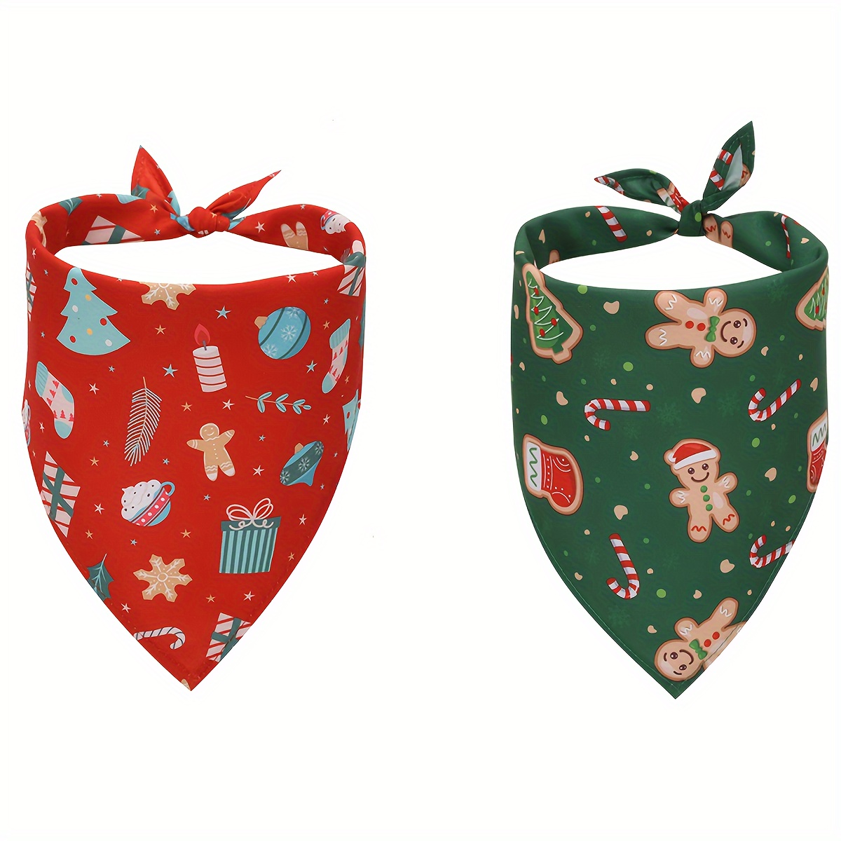 Printed Bibs Pack - 2-pack Christmas dog scarf, Christmas printed