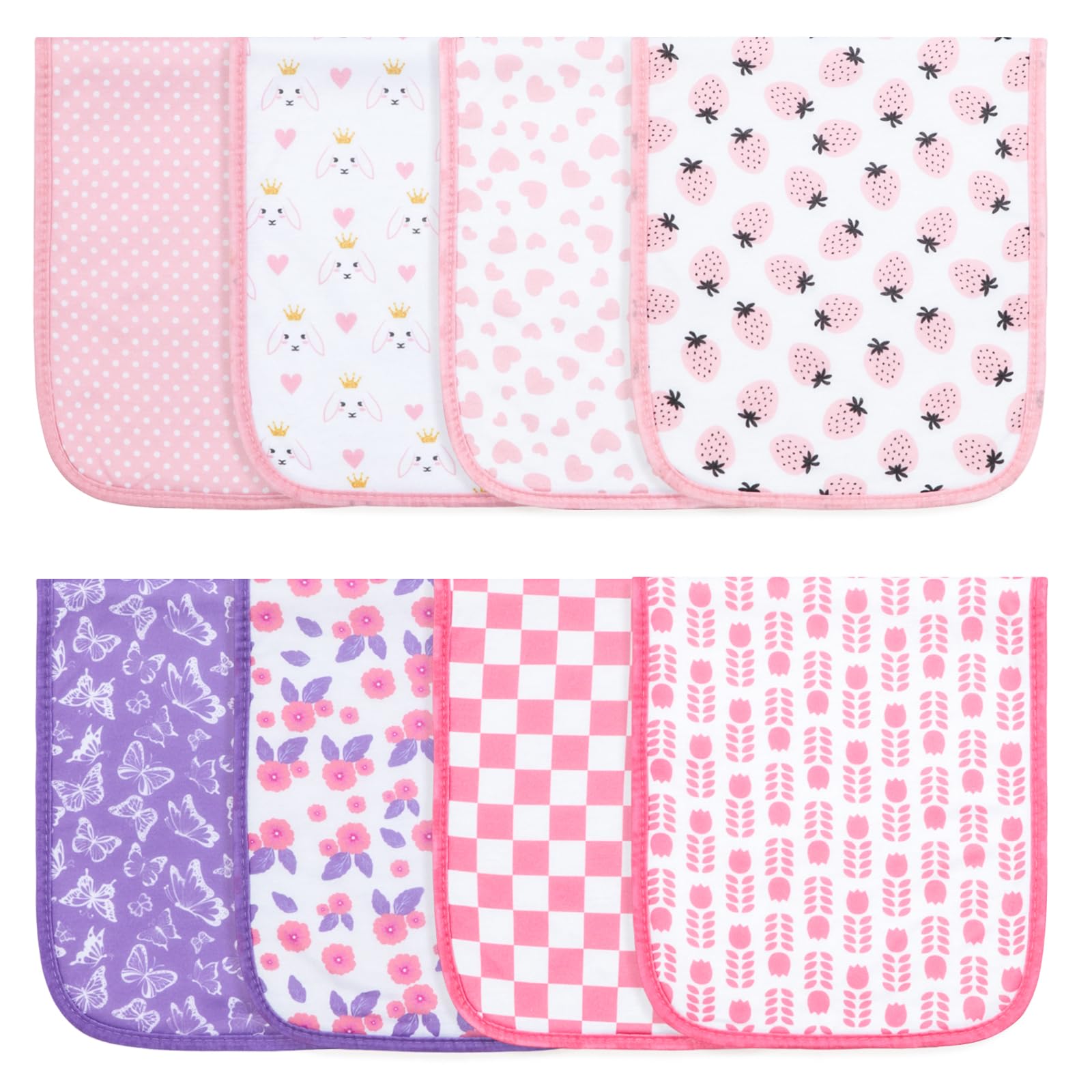 Printed Bibs Pack - Benoxine 8-Pack Organic Cotton Baby Boys&Girls