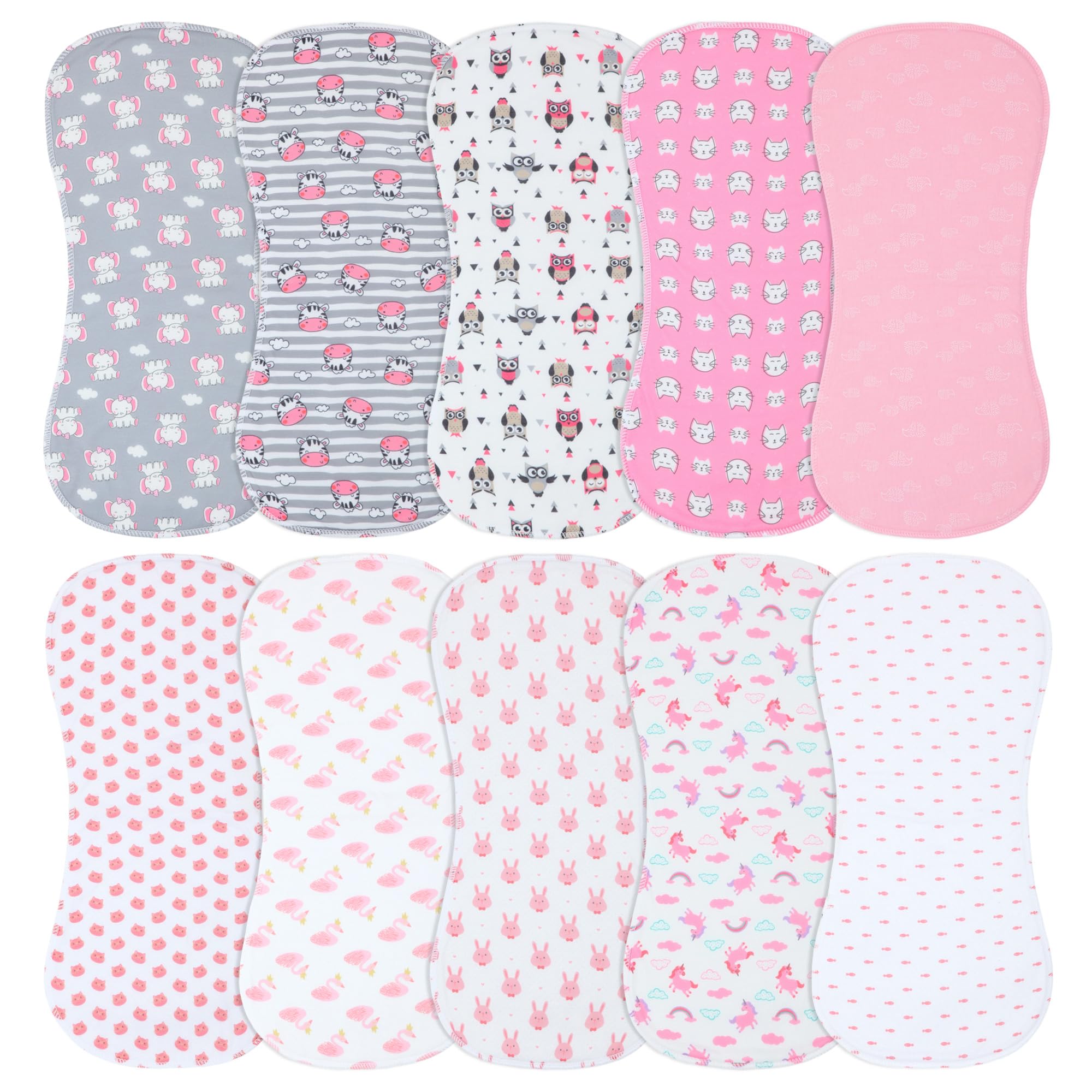 Printed Bibs Pack - Benoxine 10-Pack Large Baby Burp Cloths