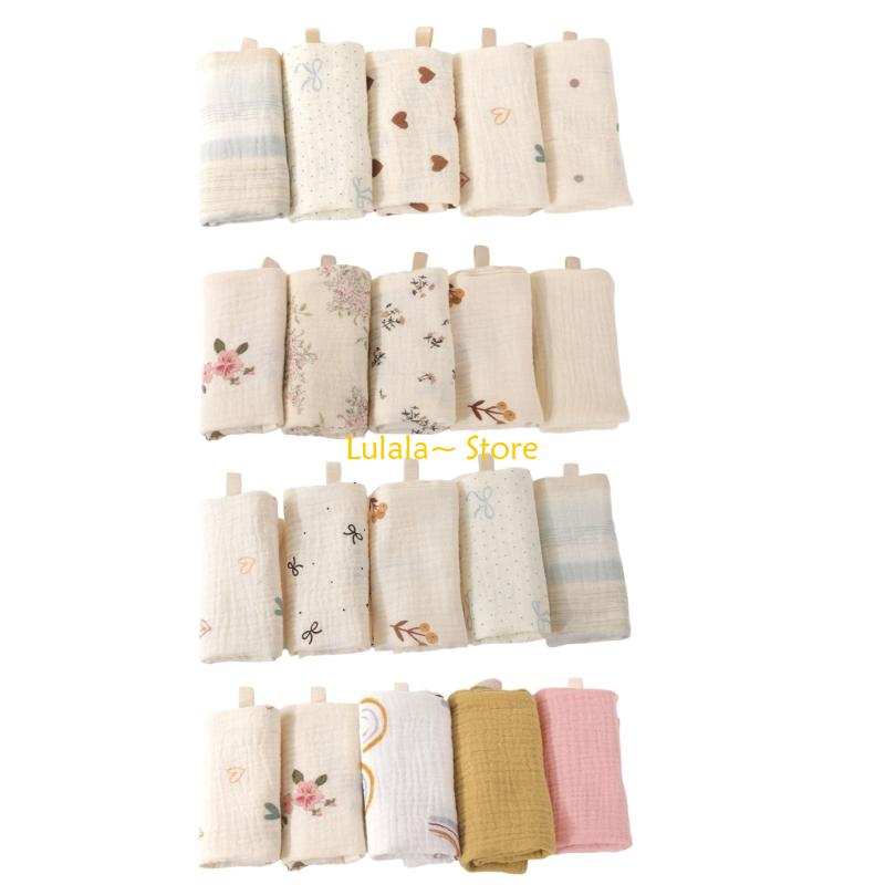 Y4QA Pack of 5pcs Soft Baby Wa - Printed Bibs Pack recension och pris