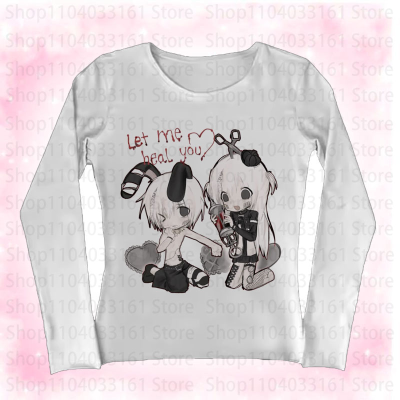 Anime Girl Y2k T-shirt Gothic  - Baby Y2K Clothing recension och pris