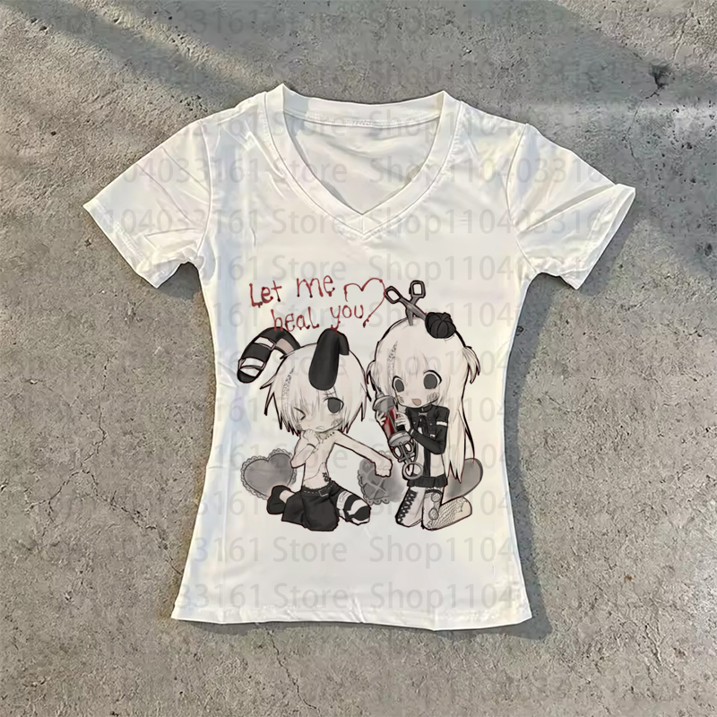 Anime Girl Y2k T-shirt Gothic  - Baby Y2K Clothing recension och pris