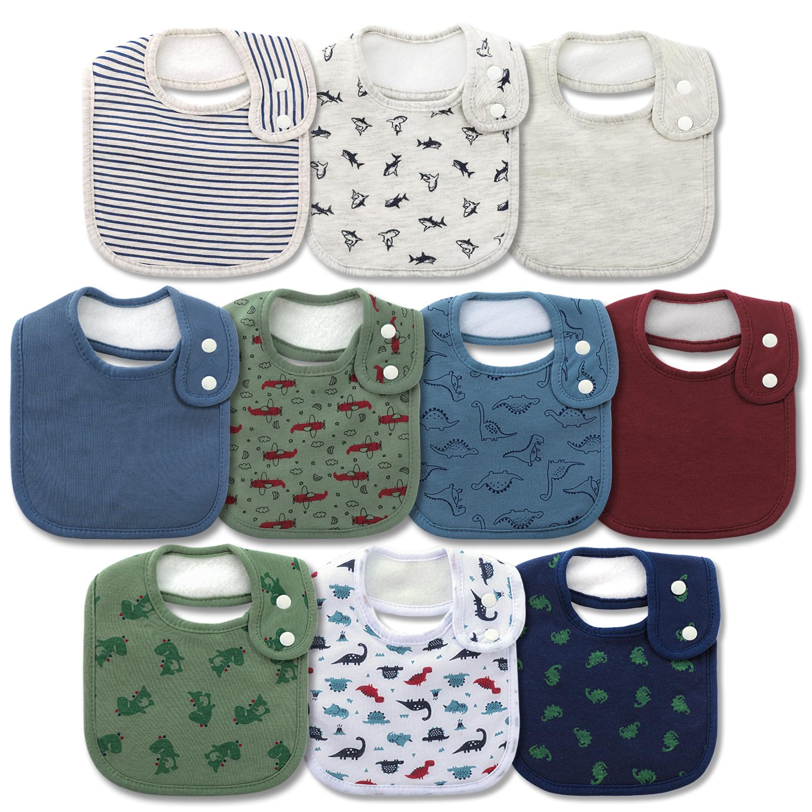 10-Pack Baby Bandana Bibs Soft - Printed Bibs Pack recension och pris