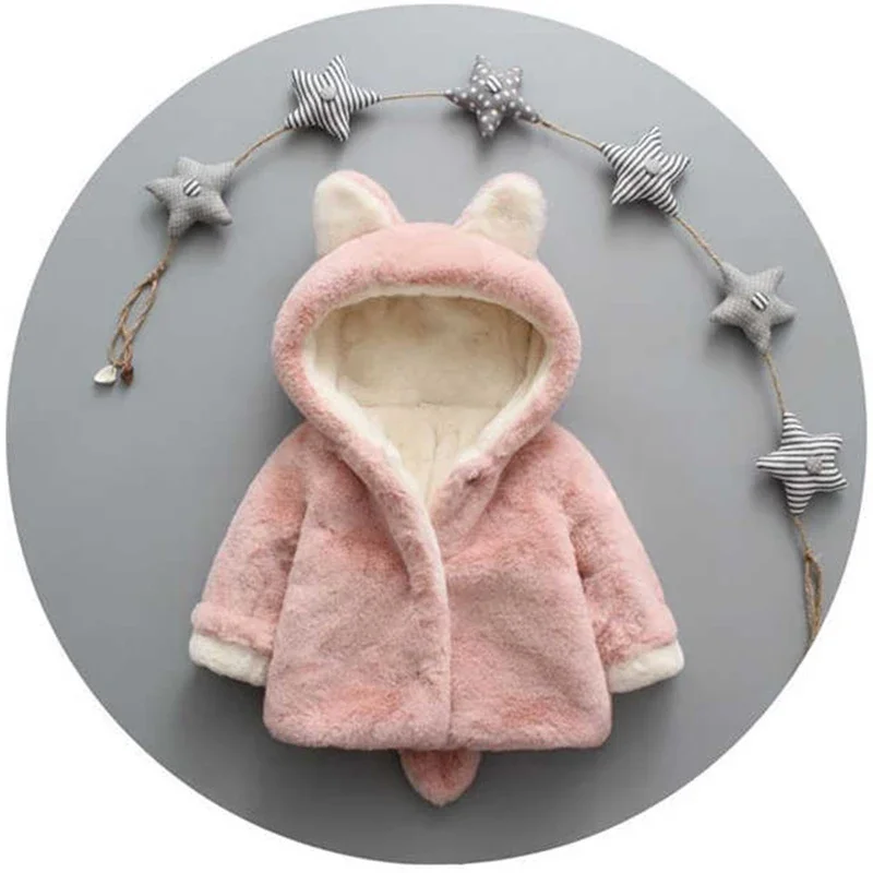 Cute Cat Ears Plush Baby Jacke - Baby Xmas Clothing recension och pris