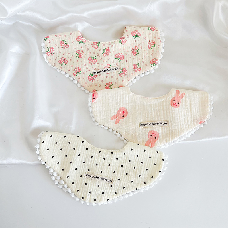 3pcs Pack Cotton Gauze Baby Gi - Printed Bibs Pack recension och pris