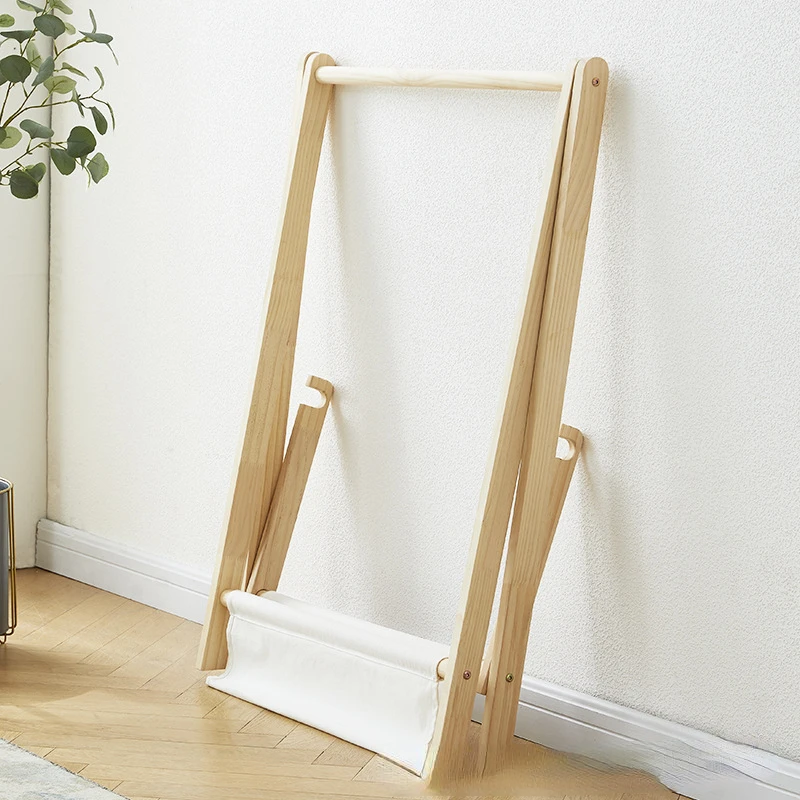 Solid Wood Floor Standing Clot - Baby Clothing Rack recension och pris
